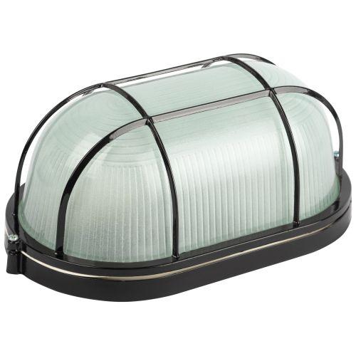 Светильник НБП 04-100-002 1х100Вт E27 IP54 акватермо алюм./стекло овал с решеткой черн. Эра Б0063913