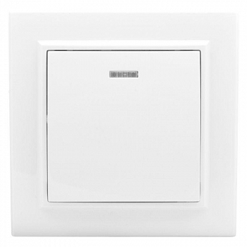 ERV10-121-10 Выключатель 1-кл. СП Минск 10А IP20 с индикатором бел. Basic EKF 