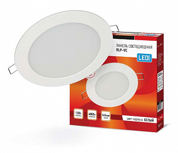 4690612023366 Светильник светодиодный RLP-VC 12Вт 230В 4000К 960лм 145мм IP40 панель круглая бел. IN HOME 