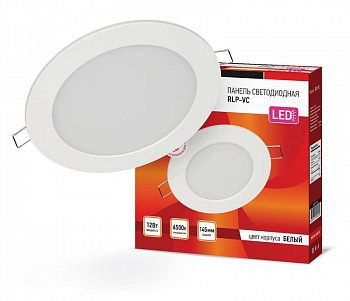 4690612024530 Светильник светодиодный RLP-VC 12Вт 230В 6500К 960лм 145мм IP40 панель круглая бел. IN HOME 
