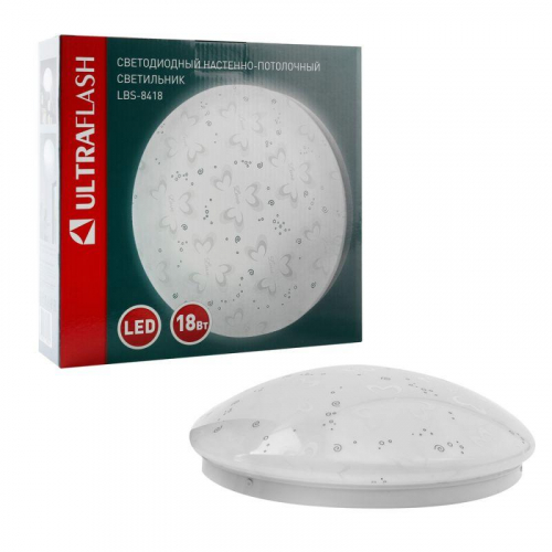Светильник светодиодный LBS-8418 18Вт 4500К spring настенно-потолочный Ultraflash 15153