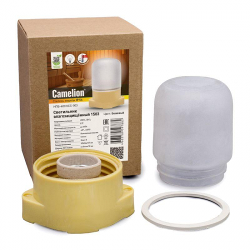 Светильник 1503 до 125 оС НПБ-400 КСС-003 230В 60Вт беж. Camelion 15259