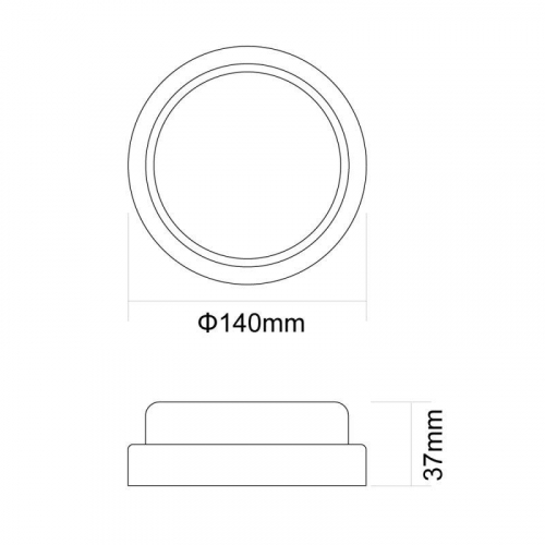Светильник светодиодный ЖКХ 12Вт 4000К IP65 220В влагозащ. круг LBF-0312 C01 Ultraflash 15338