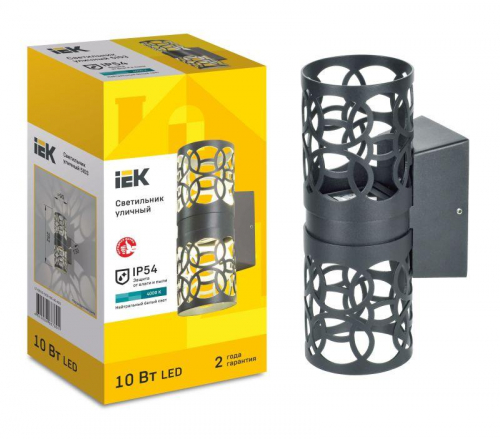 Светильник светодиодный уличный 5103 настенный 10Вт 4000К IP54 сер. IEK LT-DBU0-5103-010-40-K03