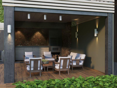 Светильник уличный 5108 2хGU10 IP65 настенный бел. IEK LT-UBU0-5108-GU10-2-K01