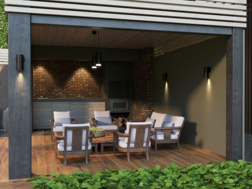 Светильник уличный 5112 GU10 IP65 настенный сер. IEK LT-UPU0-5112-GU10-1-K03