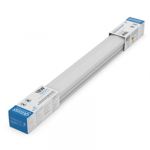 Светильник светодиодный Universal 18Вт 6500К IP65 1800лм 605х60х56мм матов. с БАП 90мин GAUSS 843424318A